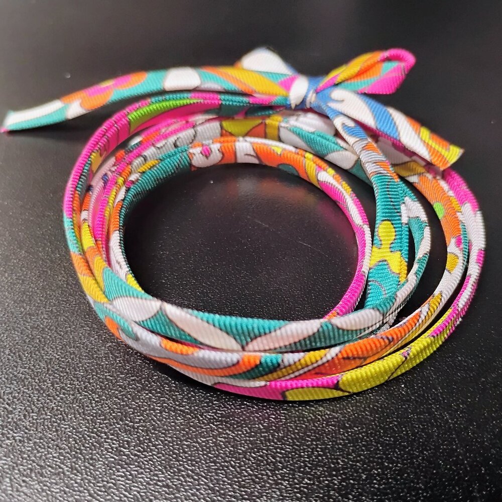Twilly Silk spaghetti wrap HERMES 46” Long | 1 silk bracelet